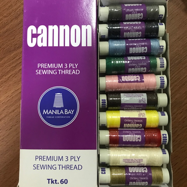 Cannon 3 ply sewing thread available in assorted, white and black ...
