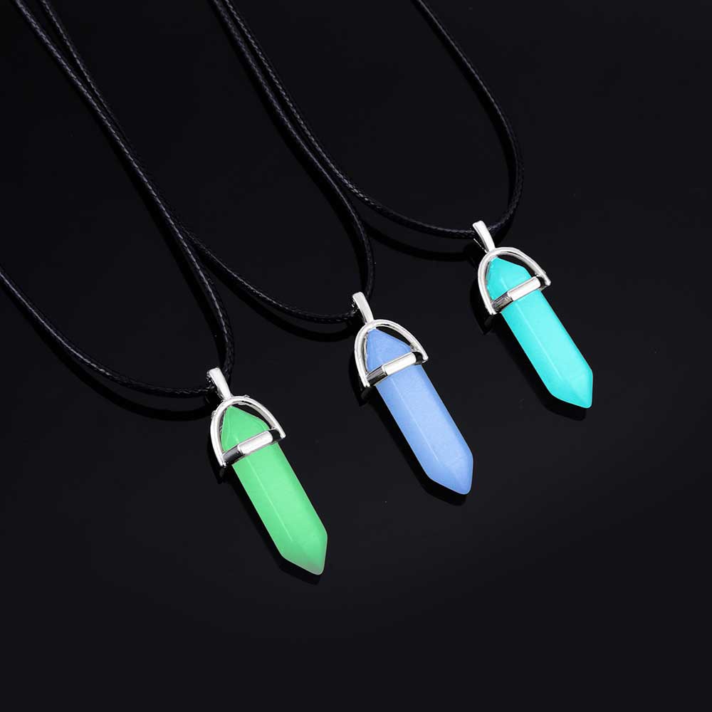 Glow in the dark deals crystal necklace