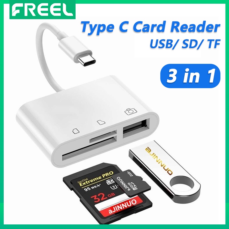 USB C to SD Card Reader with USB 3.0 Thunderbolt to Micro SD TF Card