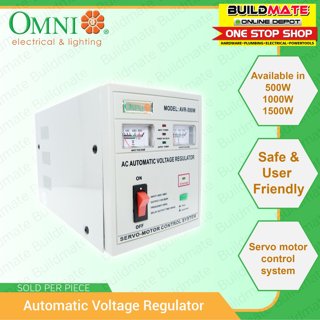 Omni Automatic Voltage Regulator AVR500/1000/1500 •BUILDMATE• Shopee