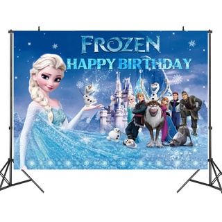 Disney Frozen Elsa Anna Princess Backdrop Kids Girls Birthday Party Snow  Queen Winter Ice Photo Background