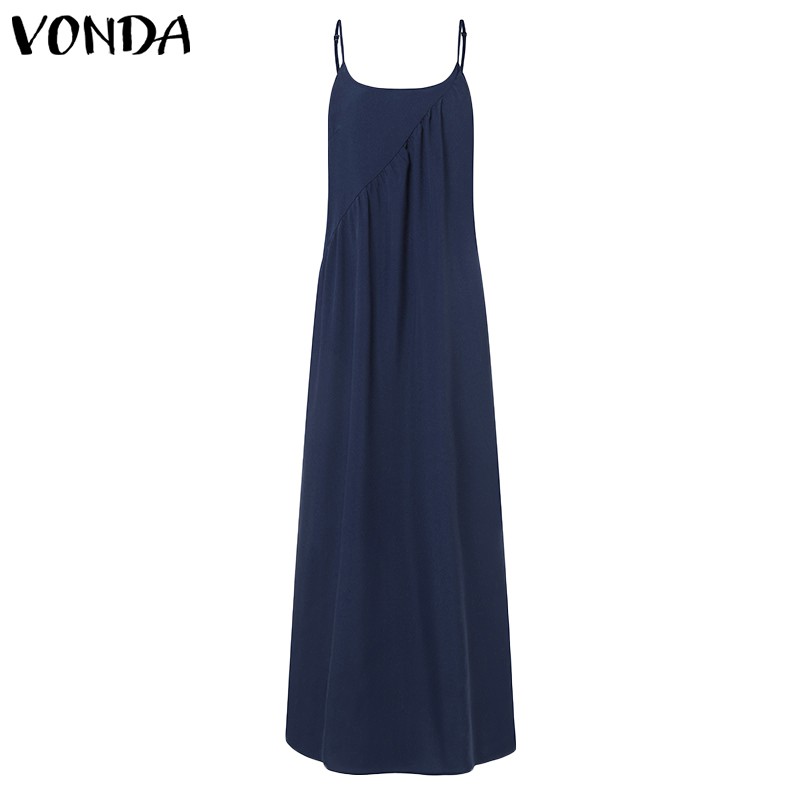 VONDA Women Solid Cami Maxi Dress | Shopee Philippines