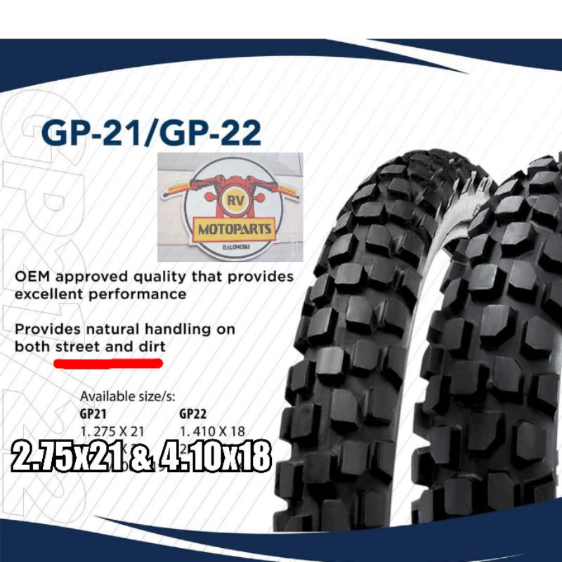 Irc GP-21 & GP-22 4.10x18 & 2.75x21 | Shopee Philippines
