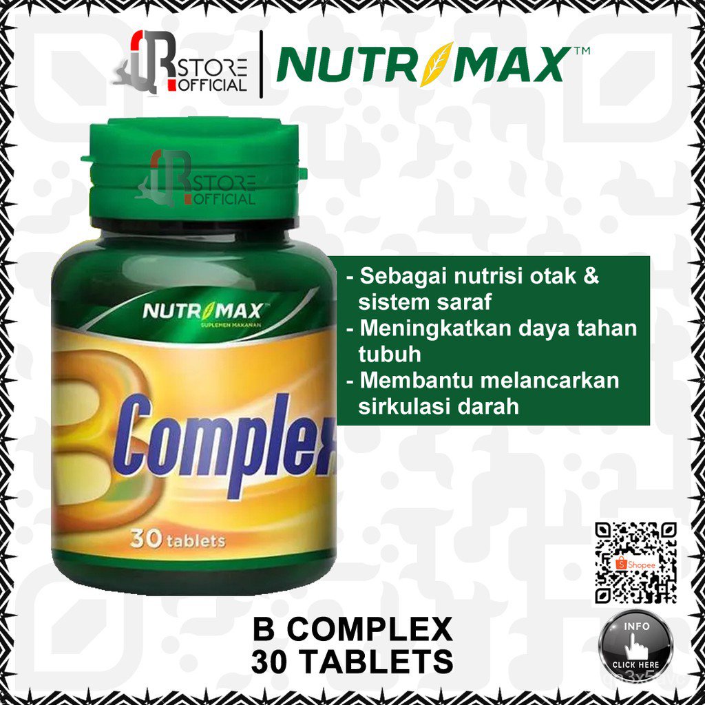 Nutrimax VITAMIN B COMPLEX 30 TABLET - MULTIVITAMIN Brain Nutritious ...