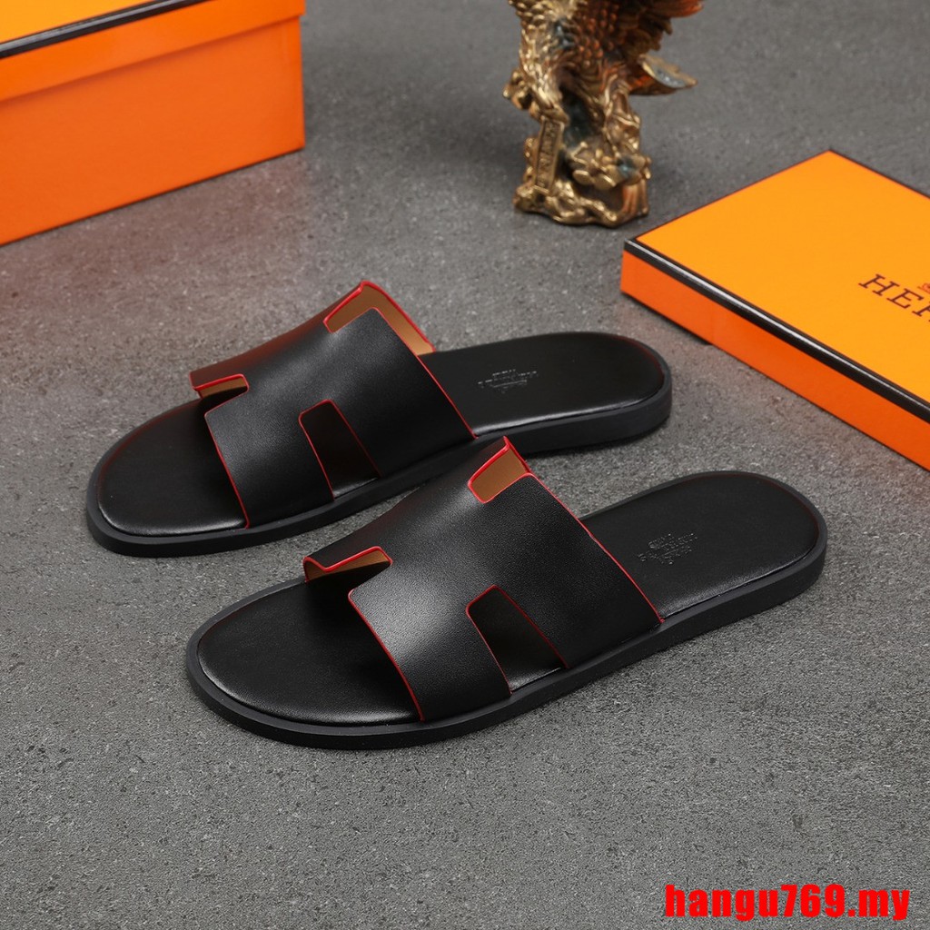 kasut lelaki 100% Original quality New Hermes Men's slipper men sandal ...