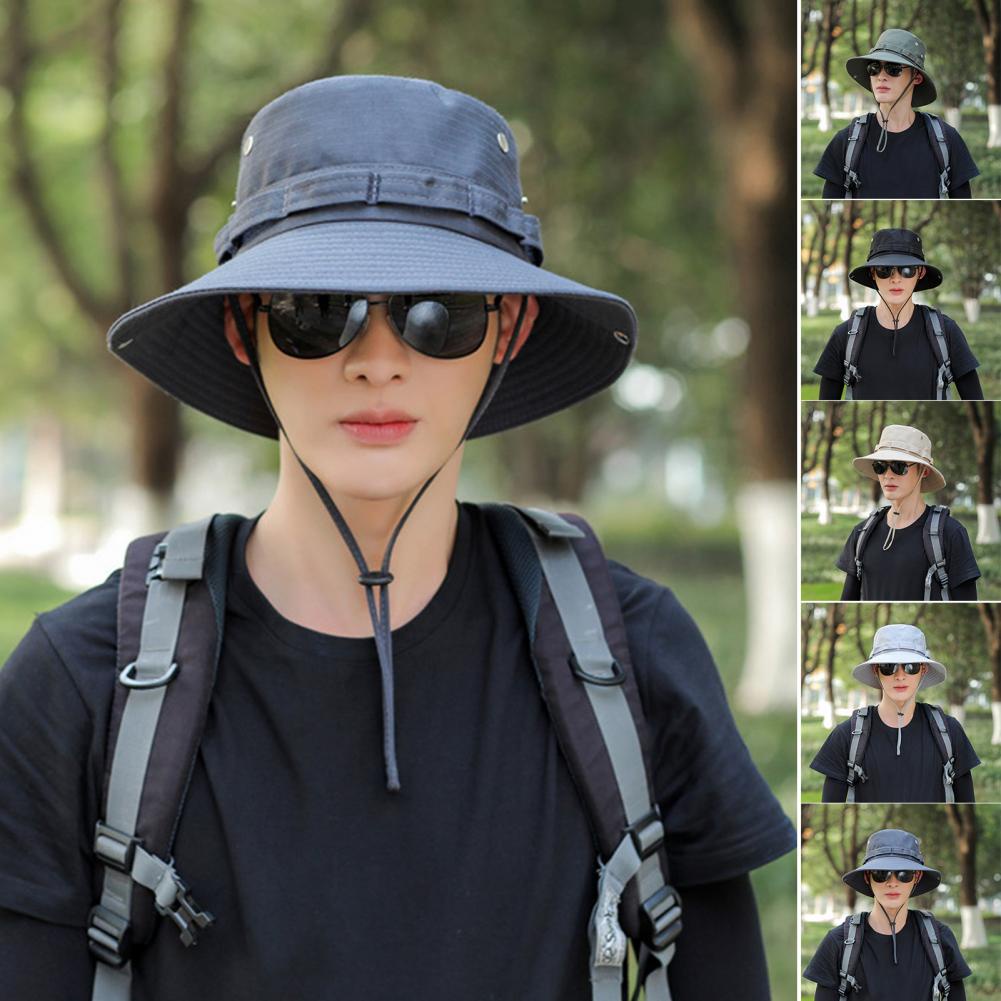 Outdoor Bucket Hat Wide Brim Foldable Breathable Hiking Sun Hat Wavy ...