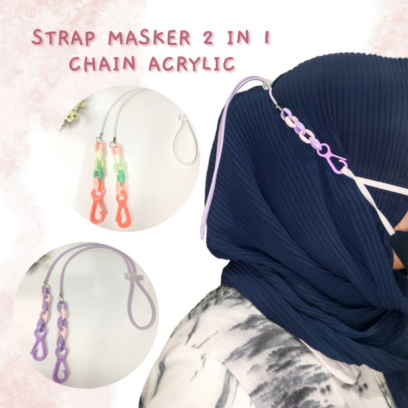 2 in 1 Mask Strap Mask Strap and Mask Connector Acrylic Chain | Shopee ...