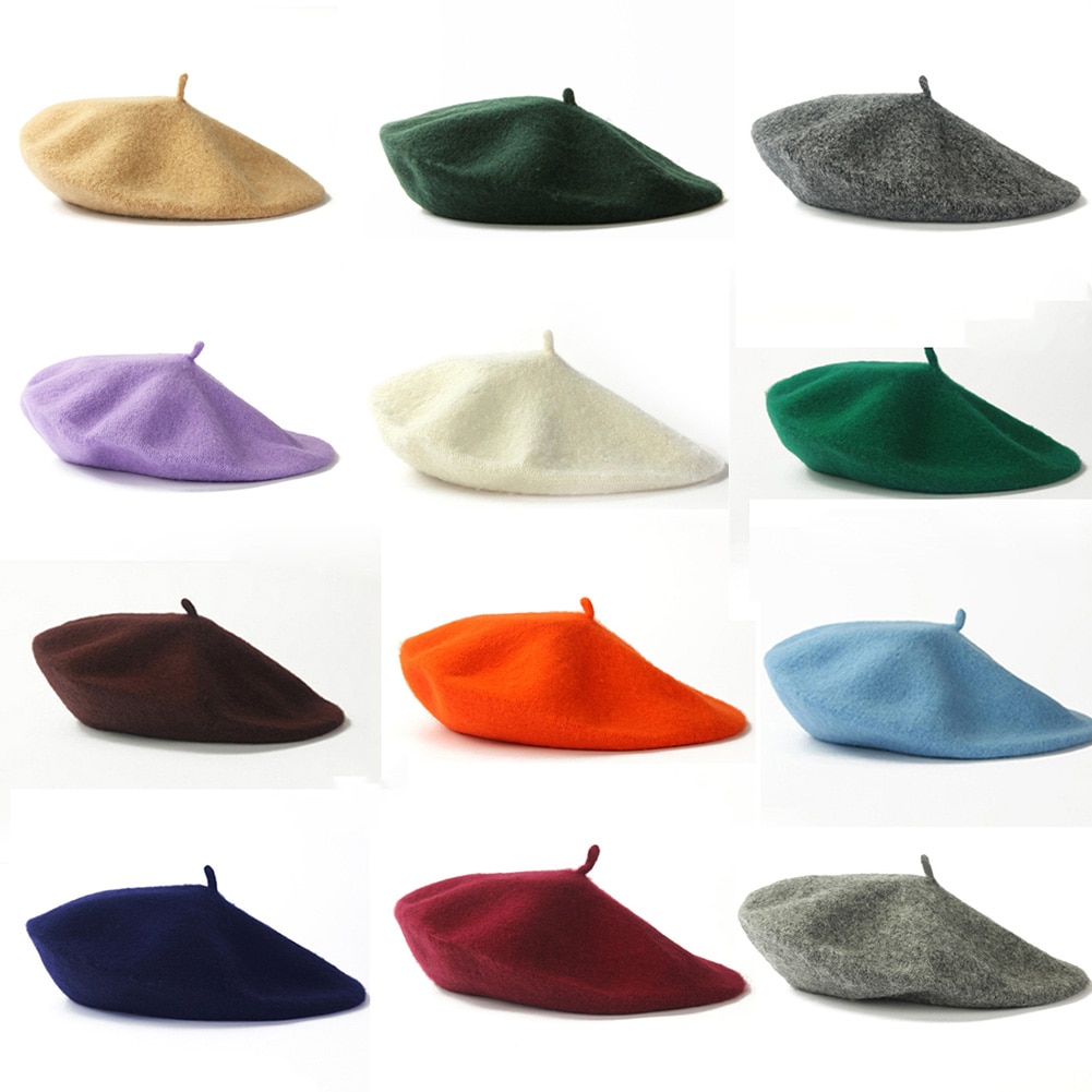 Spring Winter Berets Warm Plain Beret Takes A Vintage Female Girls ...