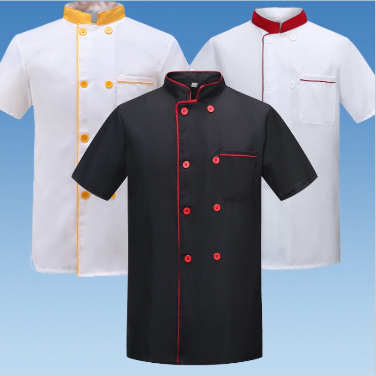 Ready stock Summer Chef Uniform Short Sleeve Hotel Restaurant Kitchen Cooking Men Chef Jacket Shopee Philippines