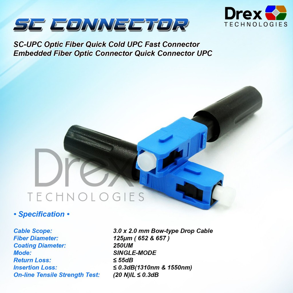 SC/UPC Single Mode Connector Optic Fiber UPC Fast Connector Embedded ...