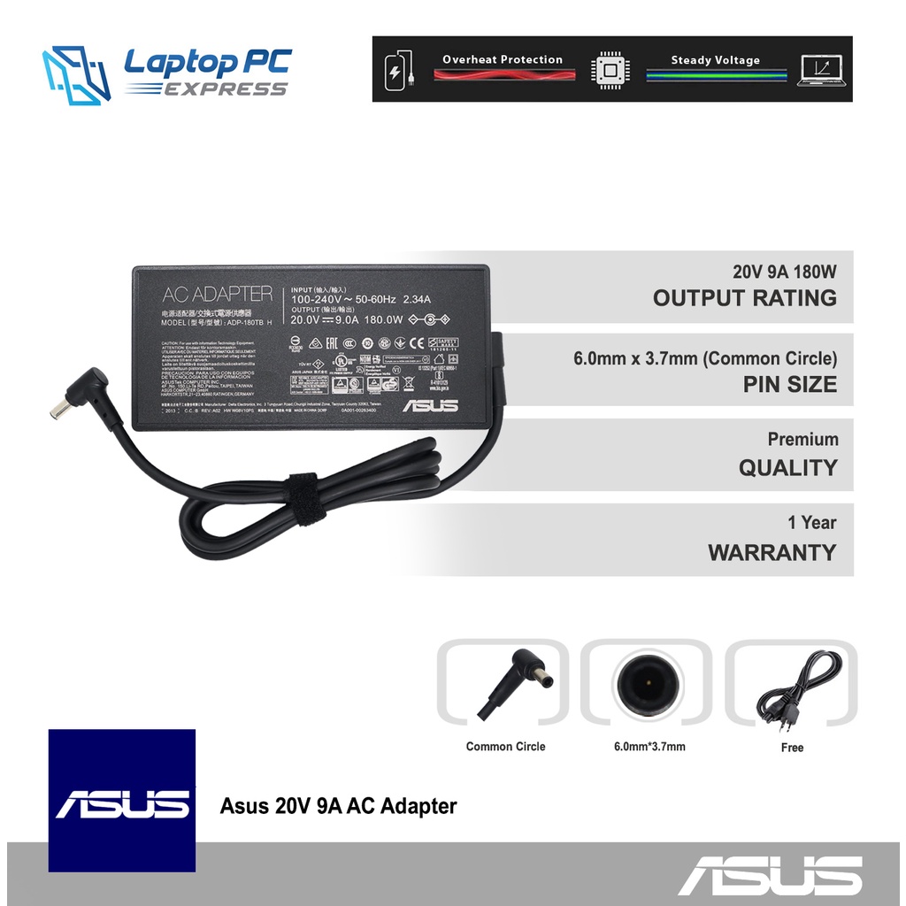 Adaptador De Ca De 20V 9A 180W Para 2021 ASUS TUF Gaming F15 A17-180P1A Para ROG Zephyrus G14 G15 Game Laptop Power I.487817103