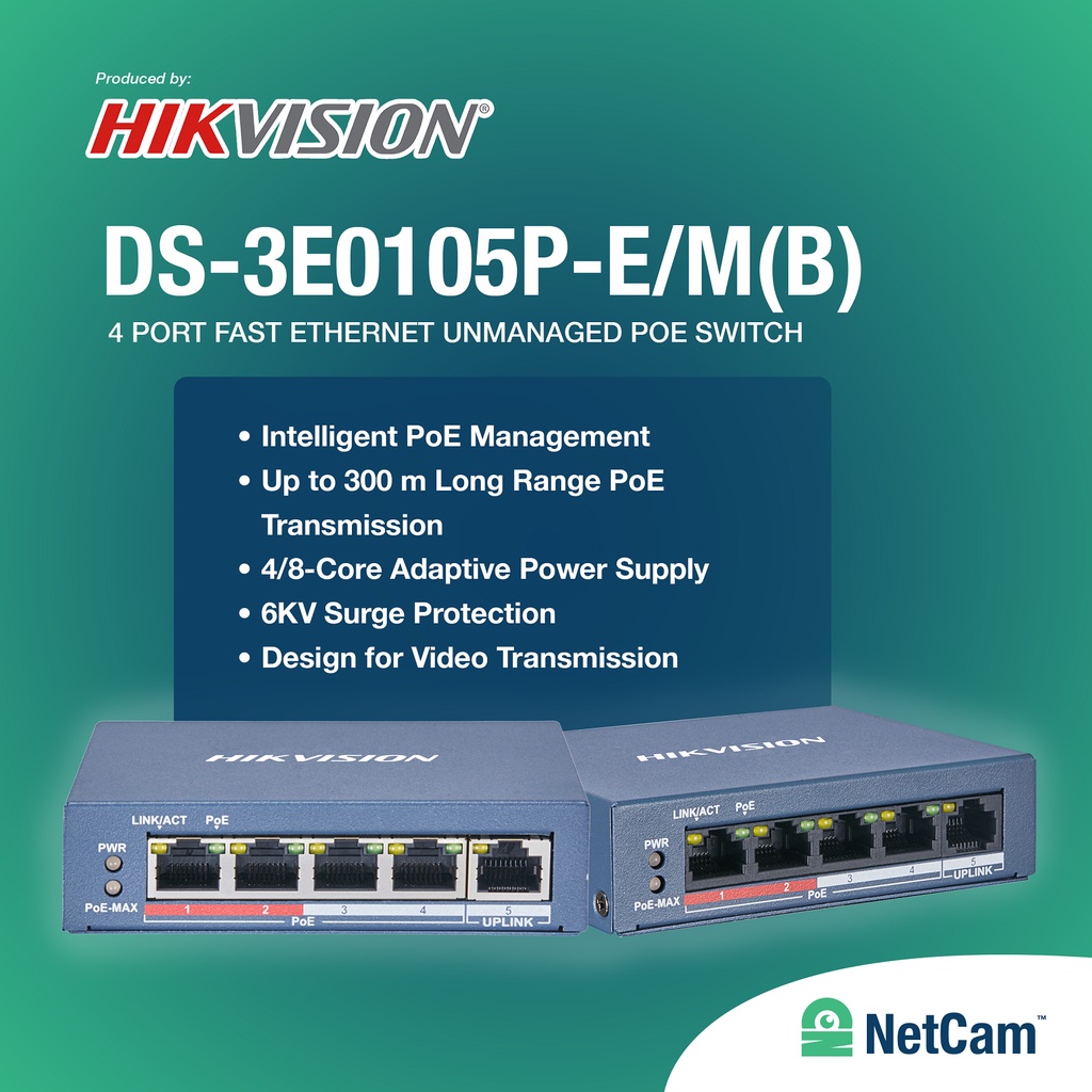 Poe SWITCH HIKVISION 4CH DS3E0105PE/M(B) Shopee Philippines