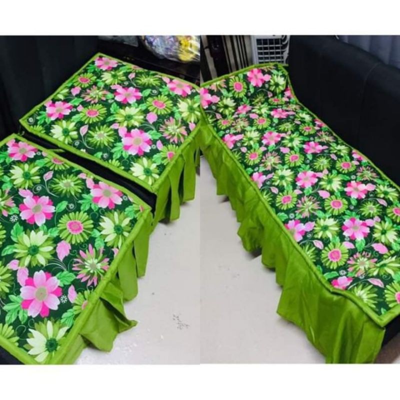 sofa set cover w/ lace (floral) | Shopee Philippines