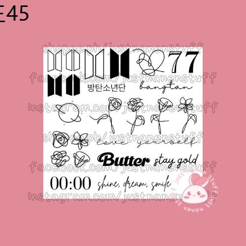 BTS Temporary Tattoo Set A (fanart by justnanenstuff) Shopee Philippines