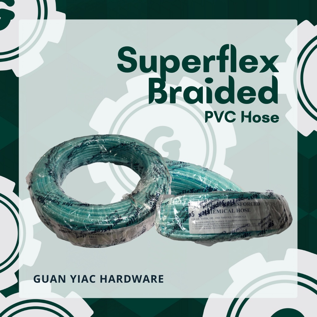 SUPERFLEX BRAIDED PVC HOSE (CUT SIZES) (FOR AIR, WATER, OIL AND VARIOUS