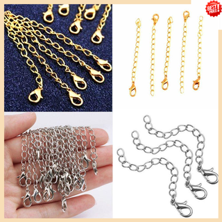 Necklace Extenders, 10Pcs Stainless Steel Necklace Chain Necklace Extenders  Gold Silver for Jewelry Making