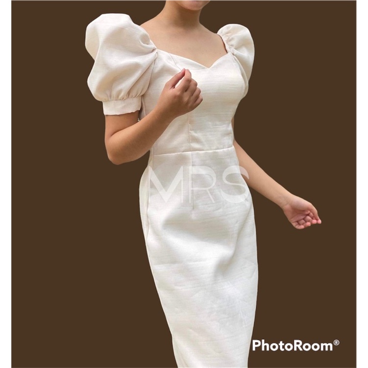 Puff Sleeves Cocoon Piña & Offwhite | Shopee Philippines