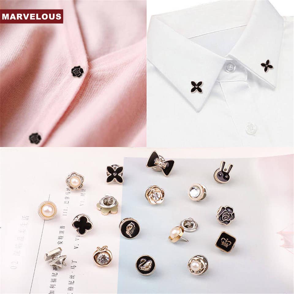1pc Sewing-free Small Buttons Clothes Shirts Detachable Invisible Anti ...