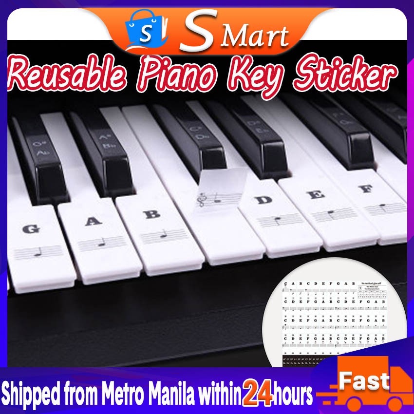 Piano Key Sticker Keyboard Stickers 37/49/54/61/88 Piano Stave Name