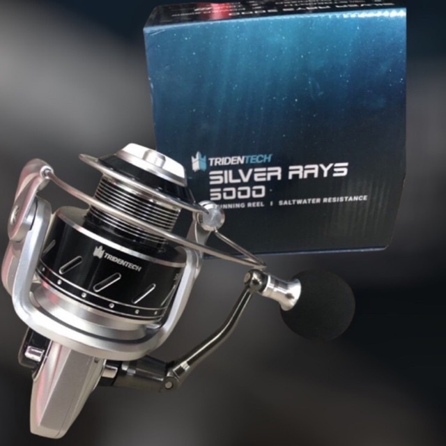 Tridentech Silver Rays Saltwater Resistance Power Handle Fishing Reel ...