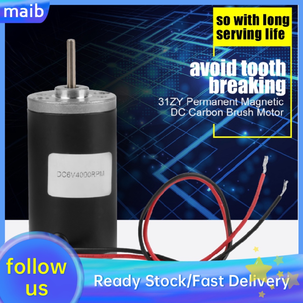 31ZY U00edmu00e3 Permanente DC Motor, 6V, 12V, 24V, 3500RPM-8000RPM, De Alta