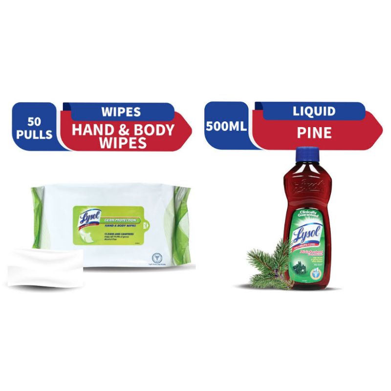 Lysol Wipes 50 pulls and lysol concentrate 500ml Pine Scent Shopee