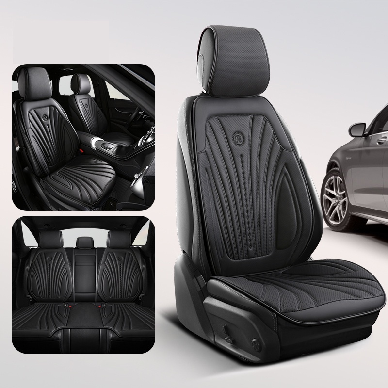 Seametal Pu Leather Car Seat Cover Durable Protector Universal Five Seats Full Set Cushion