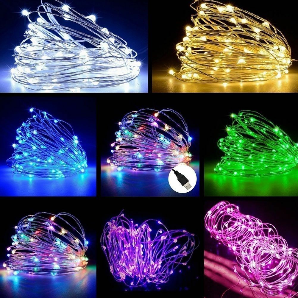 2M/3M/5M/10M/20M USB LED Light Fairy Light Copper Wire String Lights ...