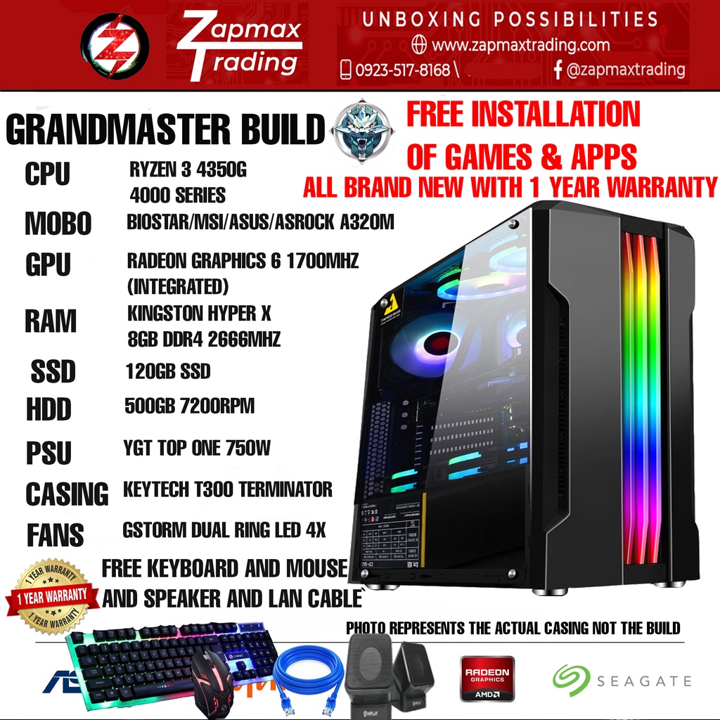 RYZEN 3 4350G BUILD BRAND NEW GAMING DESKTOP COMPUTER WITH