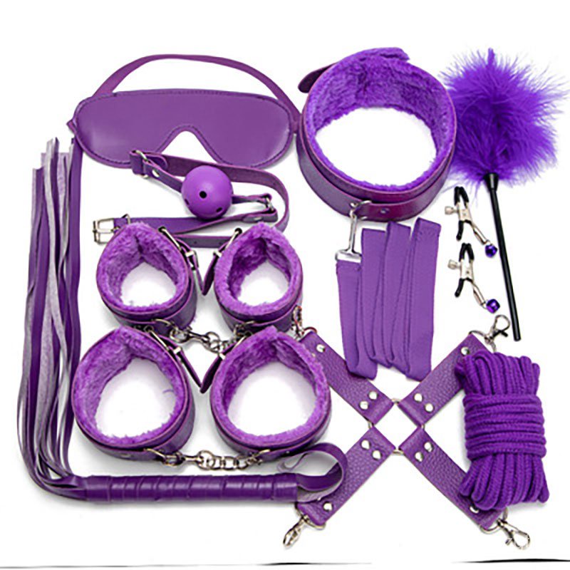 Sm Bondage Set Sex Handcuffs Shackles Whip Rope B Sex Whip Nipple Clip