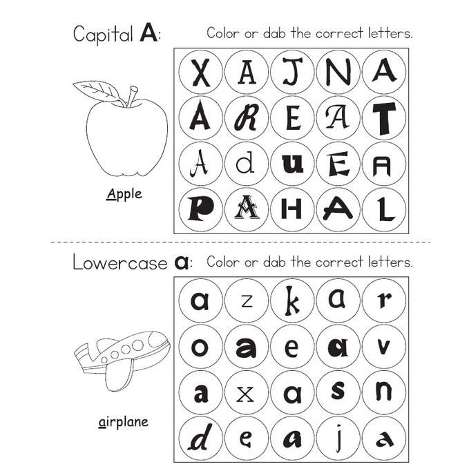 Alphabet (A-Z) Activity Book (104 pages) Ring Binded, 4 activity sheets ...