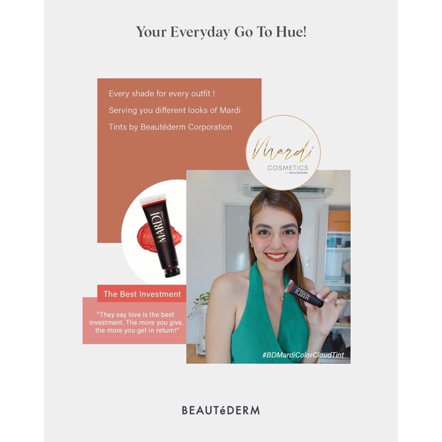 Mardi Color Cloud Multipurpose Tint (Cheeks Lips Eyelids/ Expiration NOVEMBER 2024) Shopee