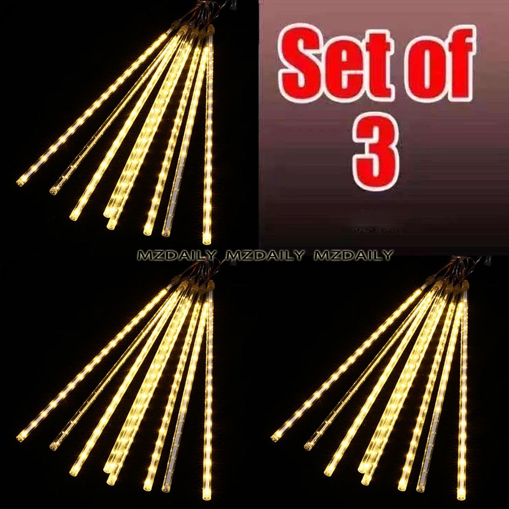 ( Set of 3 ) Meteor Shower LED Christmas Lights 8 Tubes 30CM
