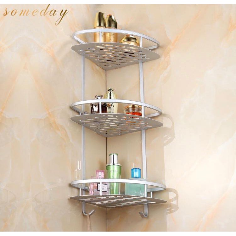 Someday 3 Layer Triangular Bathroom Corner Organizer Rack With Hook