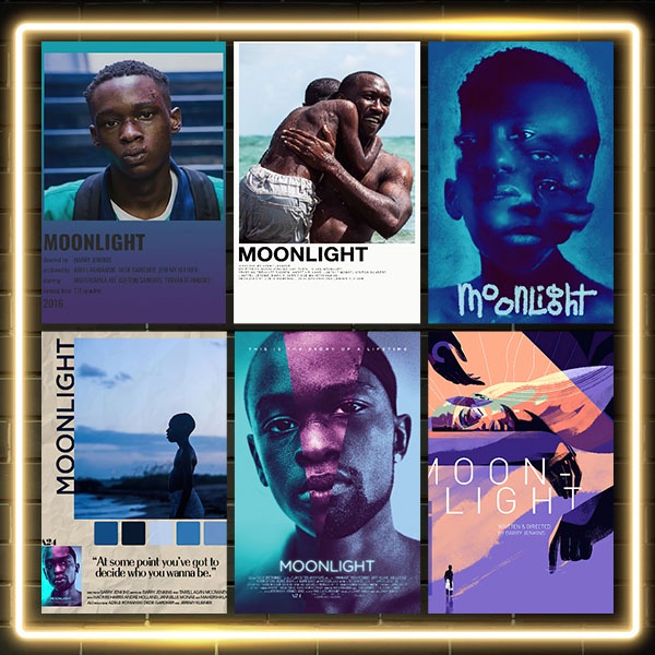 Moonlight Coated Aesthetic Retro Poster Minimalist Vintage Room Decor