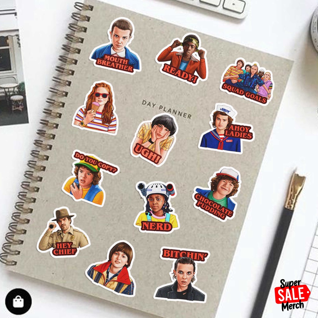 Stranger Things Stickers High Quality Waterproof (All Design - 12pcs ...