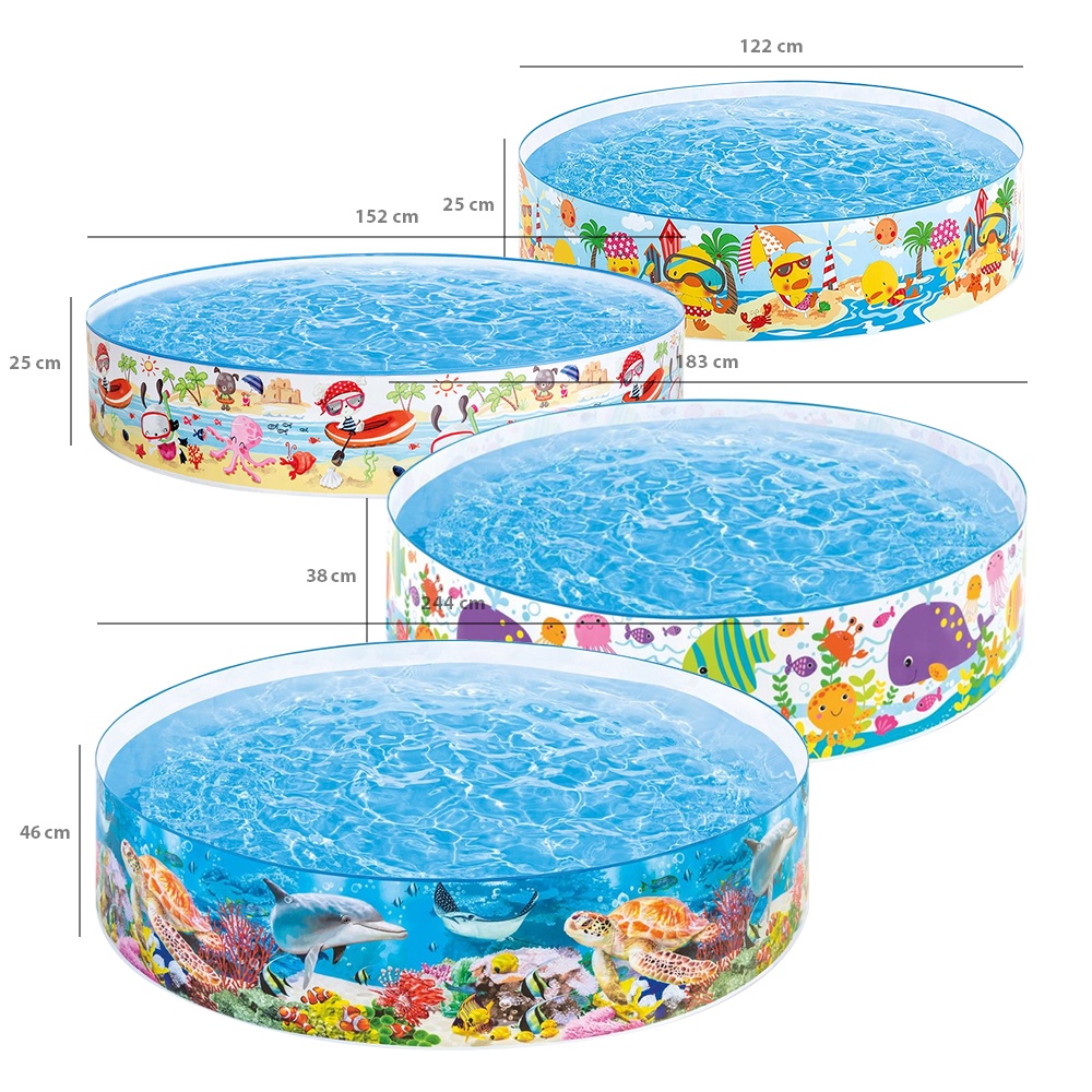 Intex Kiddie Pool Deep Sea Blue Coral Reef Snap Set Kiddie Swimming