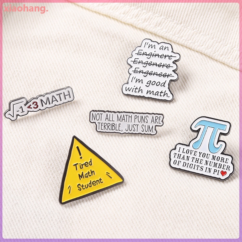 5 Style Creative Math Formula Enamel Lapel Pins Badge Brooches Jewelry ...
