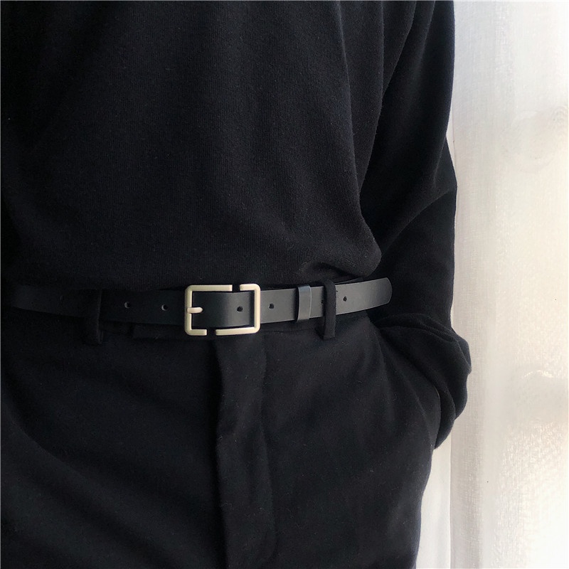 Belt men's trousers thin PU leather small belt versatile trouser belt ...