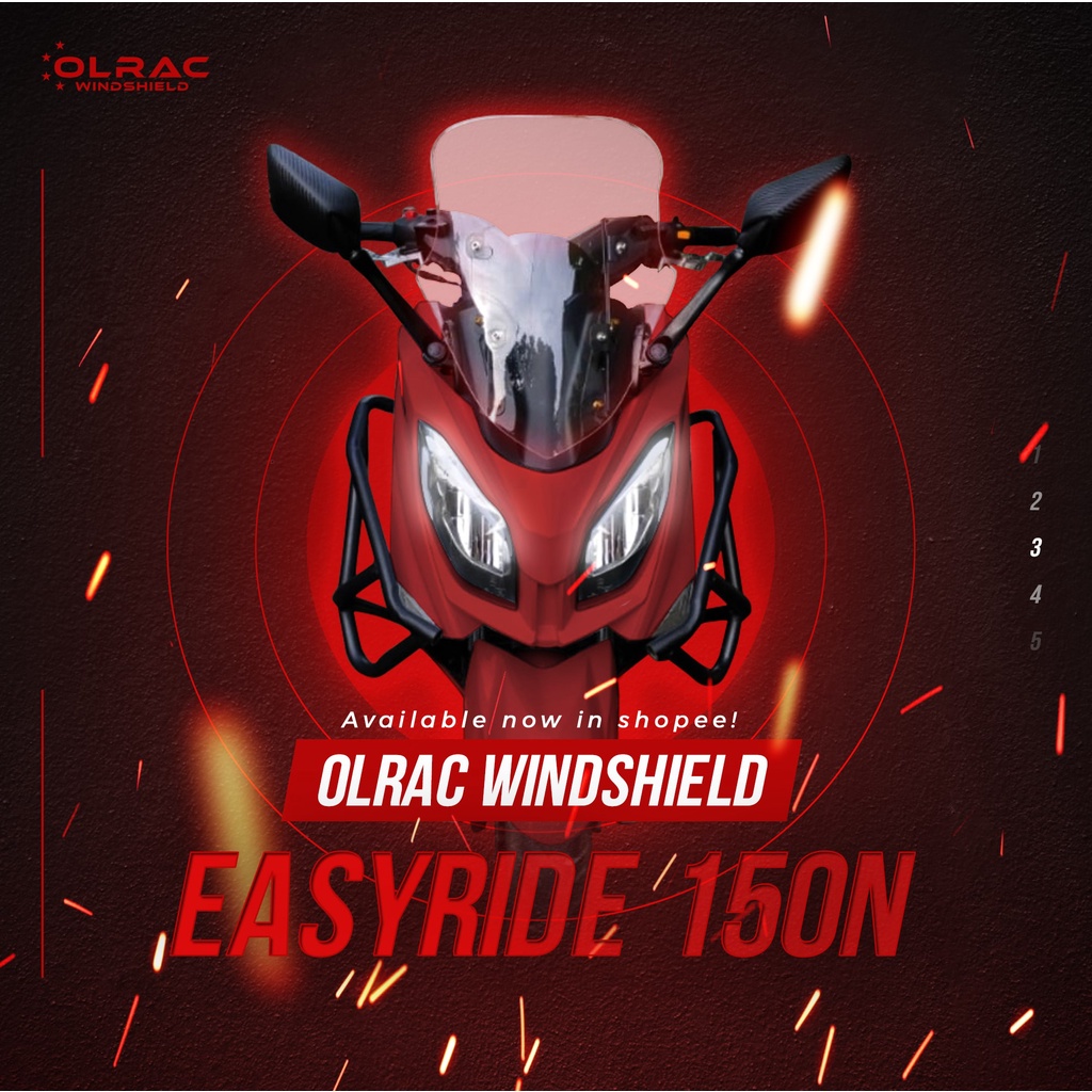 Motor Star EasyRide 150N Windshield ( Clear/ Smoke Black) | Shopee ...