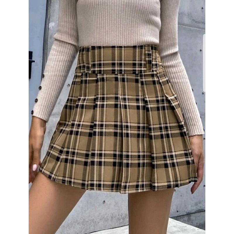 Plaid 2024 skirt shein