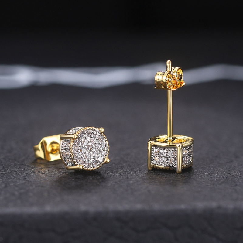 European and American Full Diamond Hip Hop Earrings Men Shopee