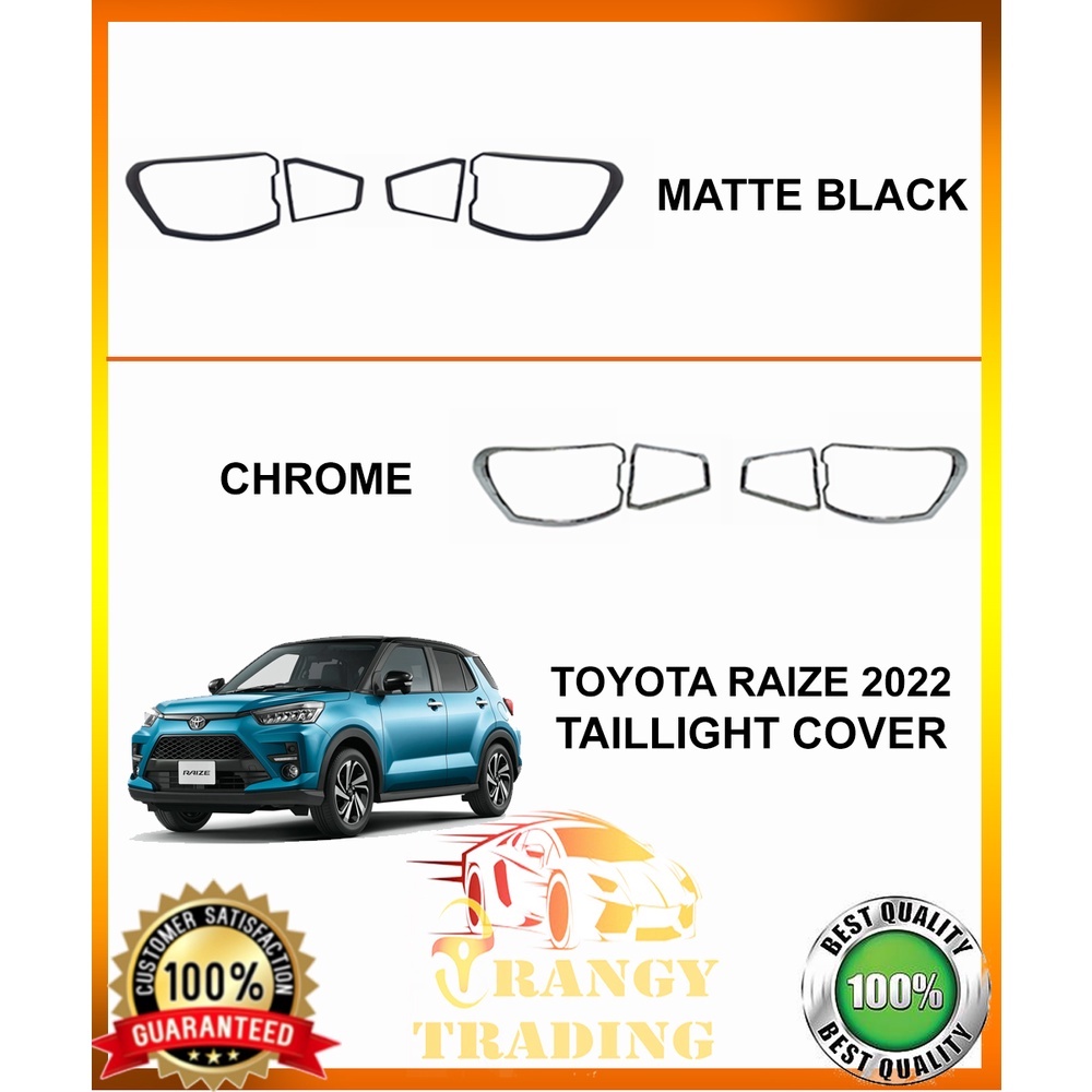 Toyota Raize 2022 to 2024 Taillight Cover MATTE BLACK / CHROME Tail