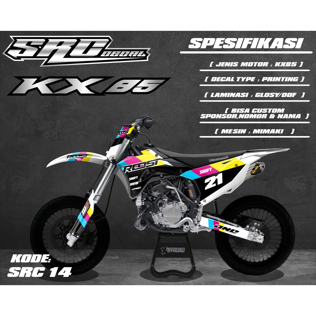 Full Body KX 85-degree STICKER DECAL STICKER - KX 85 SRC DECAL STICKER ...