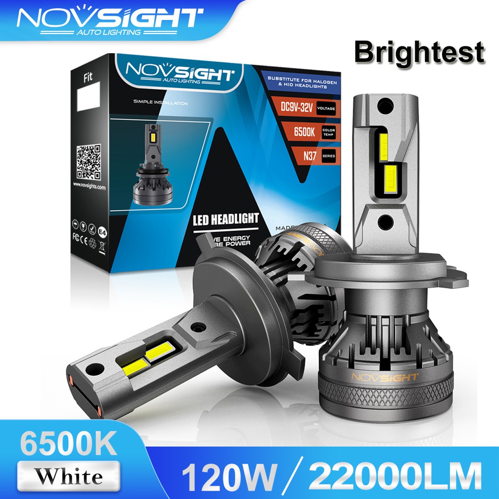 Novsight N37 Brightest Bulb H4 9003 HB2 Car LED Headlight Auto Bulb ...