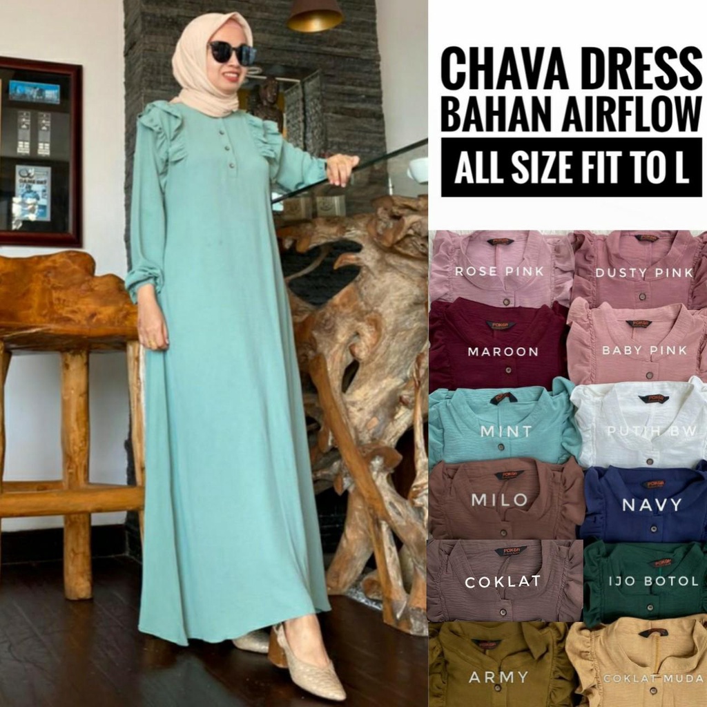 Chava Dress Robe Busui Ruffle Basic Daily Daily | Shopee Philippines