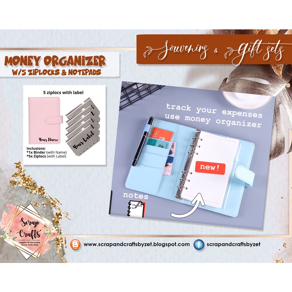 Scrap & Crafts | Money Organizer | Customized Name w/FREE notes/pages ...