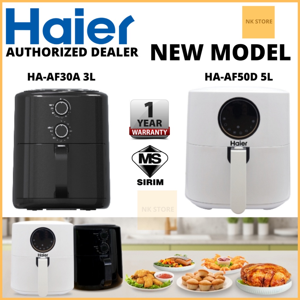 Offer Haier 1500w 3L Analog Air Fryer HAAF30A And 5L Digital HAAF50D