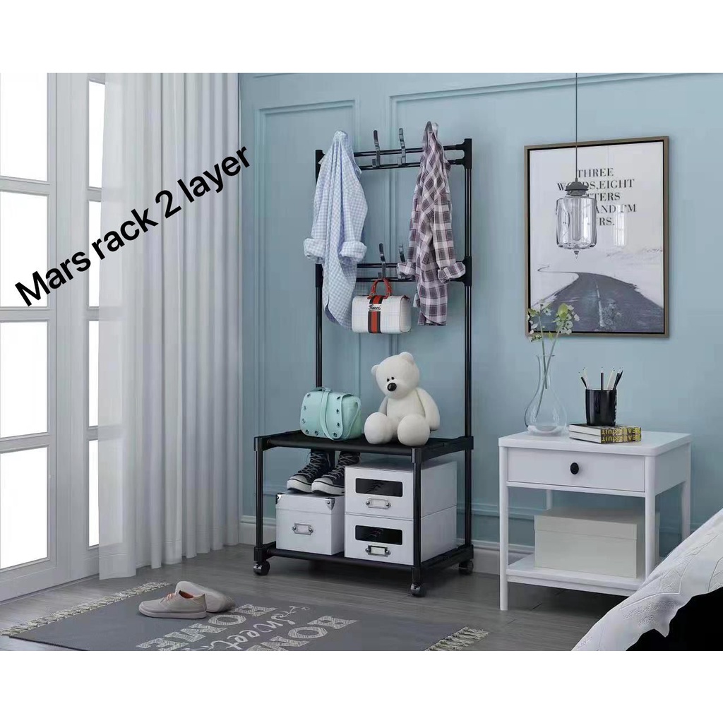 GANTUNGAN - Mars RACK - MARS RACK - 2 LAYER SINGLE HANGER STAND ...