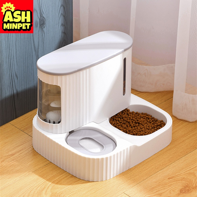 2in1 Pet Cat Feeder Automatic Dog Feeder and Waterer with Dry Food
